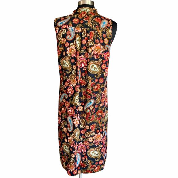 Cupio Dark Floral Paisley Sleeveless Long Line Top Button Up LG Boho Cottagecore - Picture 5 of 10